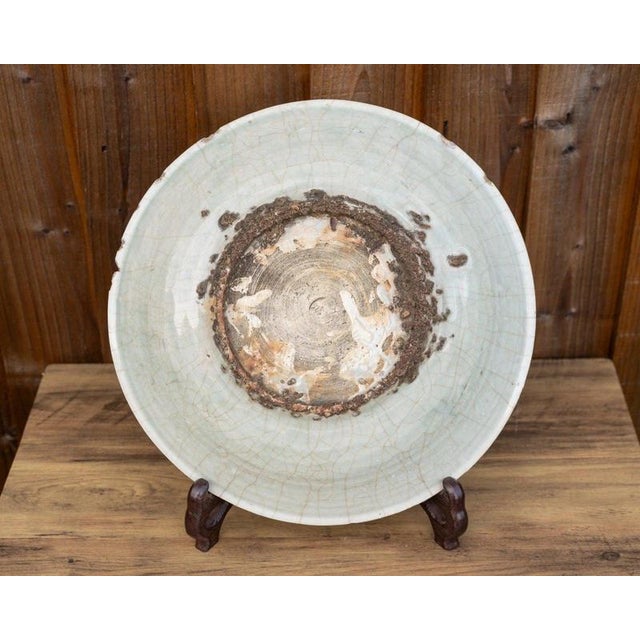 Antique Chinese Ming Dynasty Longquan Celadon Charger, 1644 For Sale - Image 9 of 18