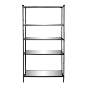 Billy Baldwin Style Five Tier Etagere With Glass Shelves