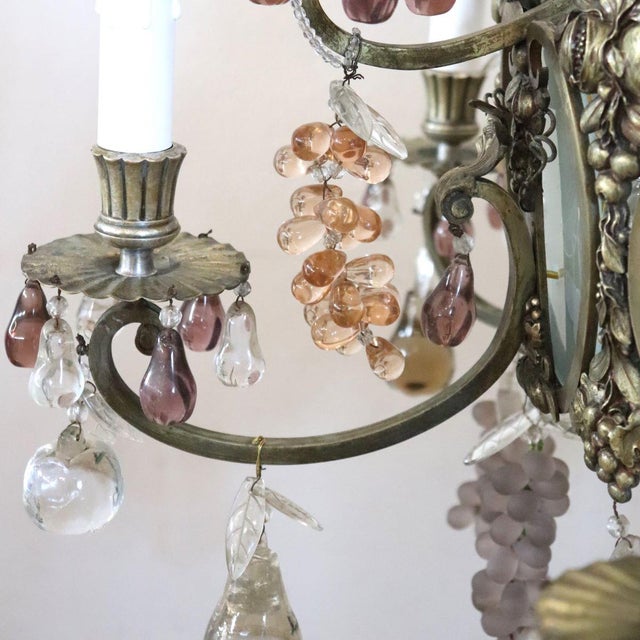 20th Century Chandelier in Bronze and and Glass Fruit Pendants For Sale - Image 15 of 18