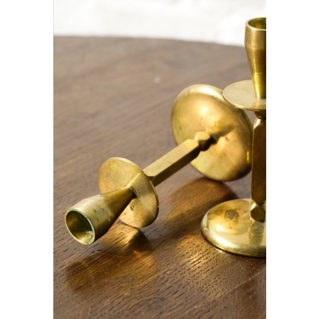 Mid-Century Modern Brass Candleholders from Kara Denmark, 1960s, Set of 2 For Sale - Image 11 of 14