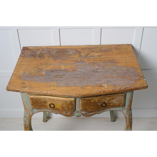 Antique Rococo Rustic Swedish Side Table For Sale - Image 9 of 11