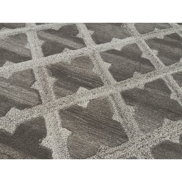 8ft 2in × 10ft 1in Artisan De Luxe Gray Fleur-De-Lys Wool Area Rug For Sale - Image 11 of 12