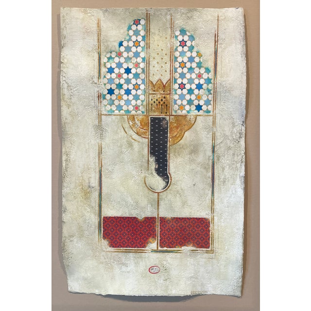 John Steven Wyandt (1946-2020) "Lamp Flower #8" from the "Detached Page Series;" mixed media (collage, acrylic and ink) on...