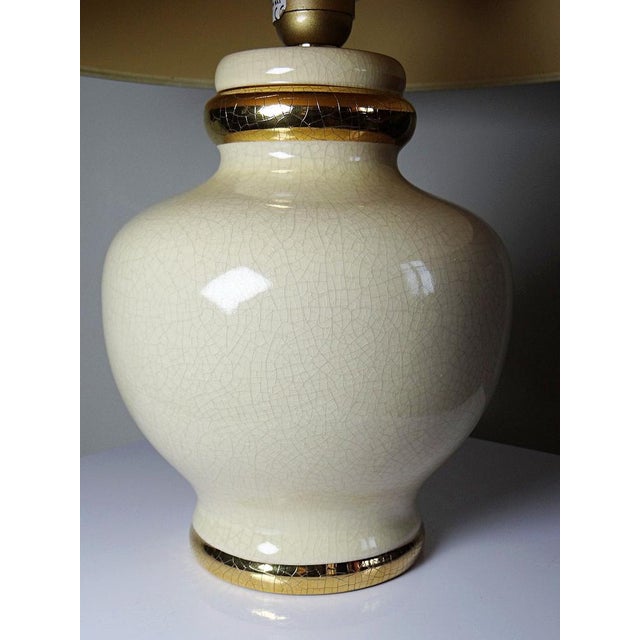 Vintage Panama Dynasty Crackle-Glazed Earthenware Lamp from Le Dauphin, 1980s For Sale - Image 6 of 13