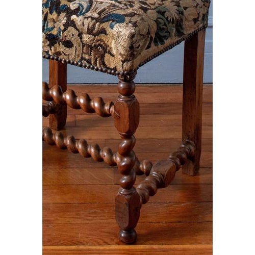 17th Century Louis XIII French Side Chair with Tapestry from Aubusson For Sale - Image 6 of 12