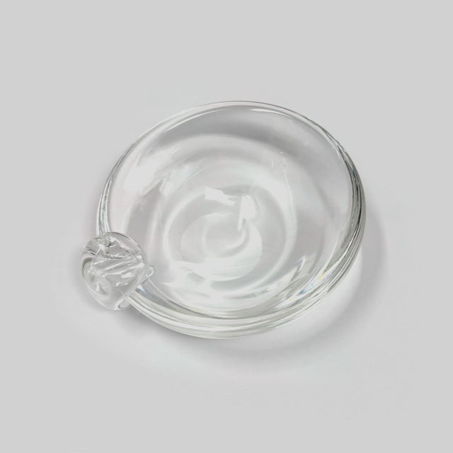 Signed Steuben Clear Crystal Catchall Small Bowl For Sale - Image 4 of 5