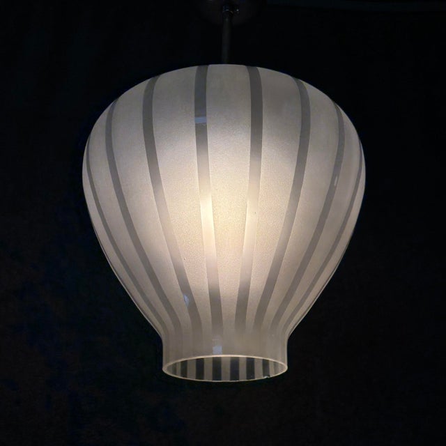 1930s Swedish Modern Onion Pendant Lamp by Harald Notini for Böhlmarks, 1930s For Sale - Image 5 of 13
