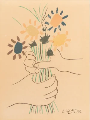 1980s After Pablo Picasso Lithograph, Framed
