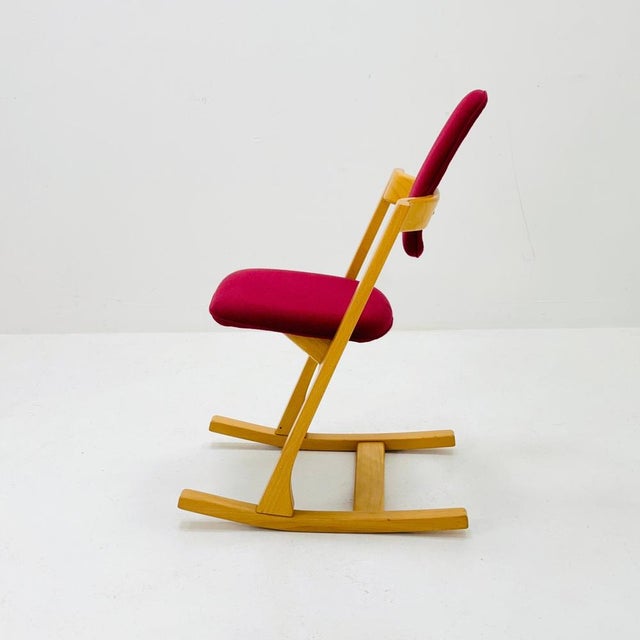 Vintage Teak Pendulum Balance Chair by Peter Opsvik for Stokke, Norway, 1980s For Sale - Image 5 of 11
