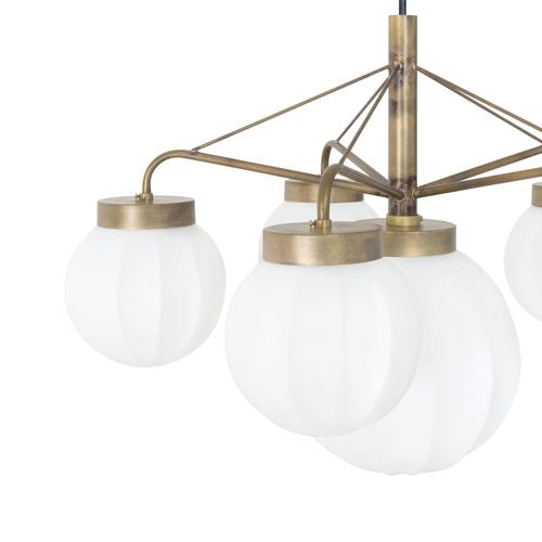 Gold Raw Brass and Glass Klyfta 6L Ceiling Lamp by Johan Carpner for Konsthantverk For Sale - Image 8 of 10