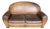 Late 20th Century Deco Style Leather Loveseat For Sale