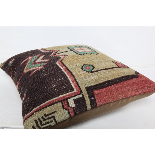 One of a Kind Handwoven Rug Pillow Cushion Cover -16'' X 16'' For Sale - Image 9 of 10