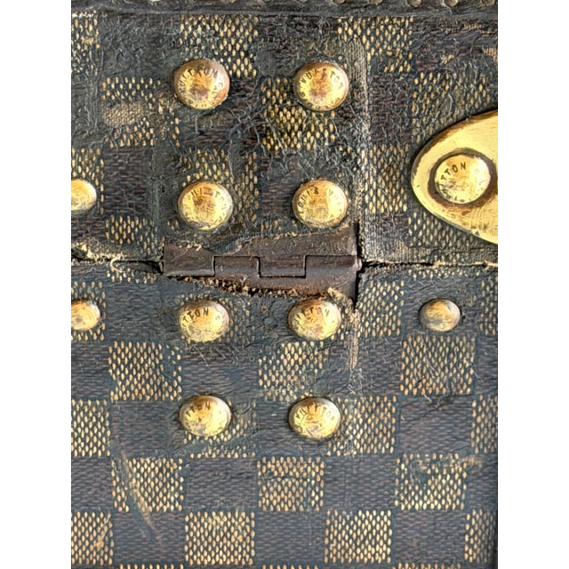 Rare Early Louis Vuitton Damier Steamer Trunk with Ballantine Family Provenance For Sale - Image 17 of 18
