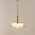 Gold Mid-Century Italian Brass and Opaline Glass Chandelier, 1970s For Sale - Image 8 of 8