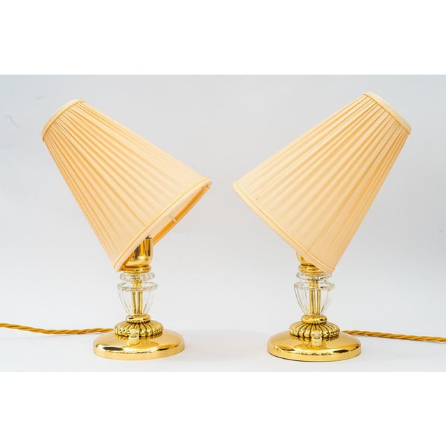 Bakalowits Table Lamps with Fabric Shades, Vienna, 1950s, Set of 2 For Sale - Image 4 of 15