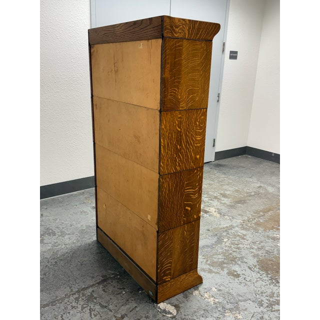 Wood Oak Barrister Bookcase, Vintage For Sale - Image 7 of 13
