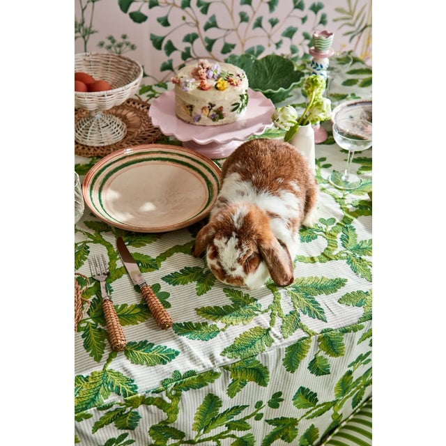 Traditional Sanderson Oaknut Stripe Fabric in Indigo/Multi - a Sample For Sale - Image 3 of 4