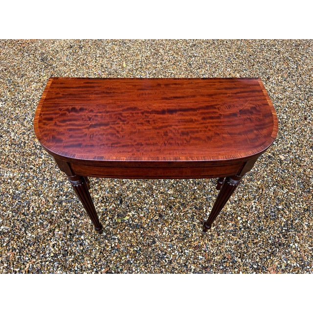 Regency Mahogany D-Shaped Card Table, 1820 For Sale - Image 4 of 12
