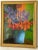 Vibrant floral still life - flowered in. Blue vase . Signed Slagman. In period gold frame.