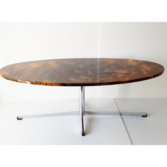 Plastic Resin Coffee Table with Horses, 1960s-1970s For Sale - Image 3 of 6