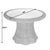 Coastal Flora 42 in. W Round Rattan Dining Table with Glass Top, Natural Rattan For Sale - Image 3 of 6