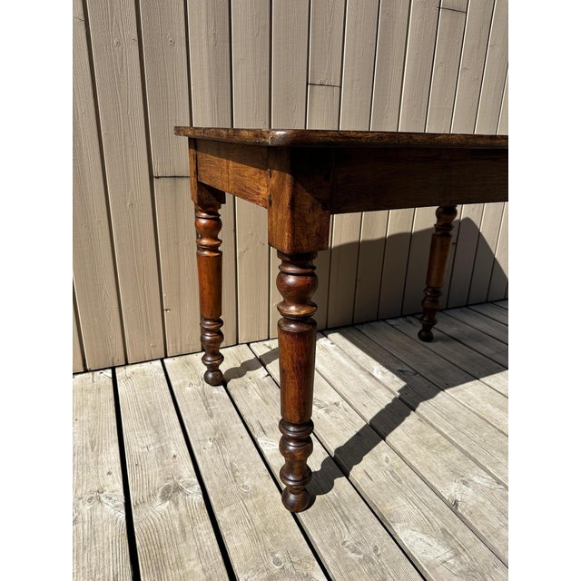 Walnut Bistro Table, 1890s For Sale - Image 6 of 10
