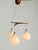1950s Pendant Lamp with Three Opal Glass Shades and Teak Frame by Uno & Östen Kristiansson for Luxus Vittsjö, Sweden, 1957 For Sale - Image 5 of 17