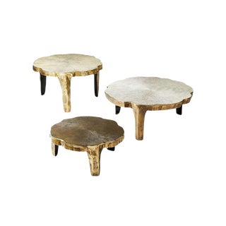 Arts and Crafts Lilly 3-Piece Nesting Table Set For Sale