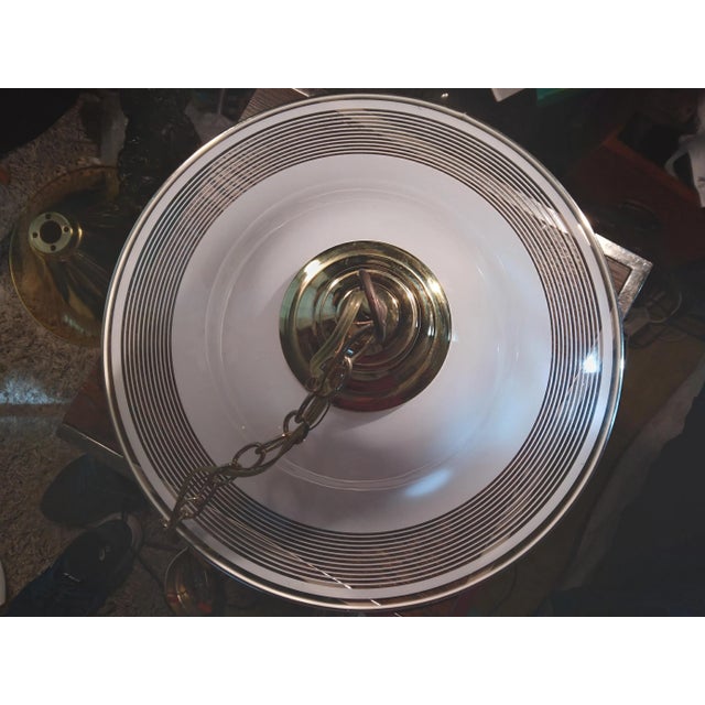 Brass 1980's Post Modern Brass and Acrylic Pendant For Sale - Image 8 of 12