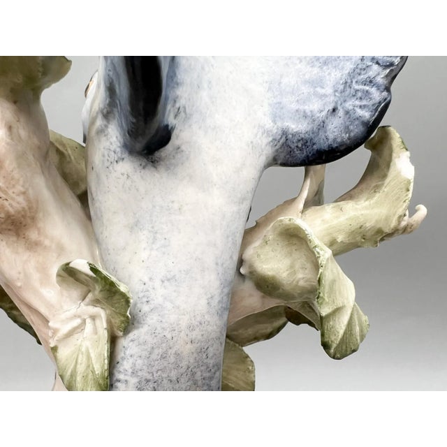 Blue Pair of Vintage English Copeland Porcelain Bird Figurines — Bluebirds With Pink Blossoms — European / Cottagecore / Romantic For Sale - Image 8 of 14