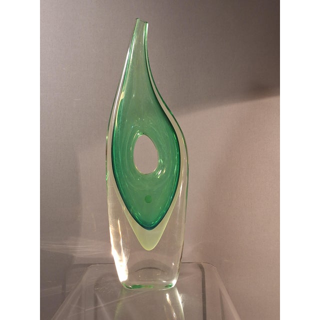 Unusually large Sommerso Murano glass vase by IVR Mazzega. Weight: well over 7 kg. The base is dislodged and splayed. This...