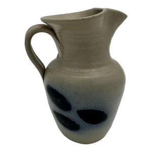 Mini Pitcher, Cobalt Blue Leaves; Williamsburg Pottery, 1975