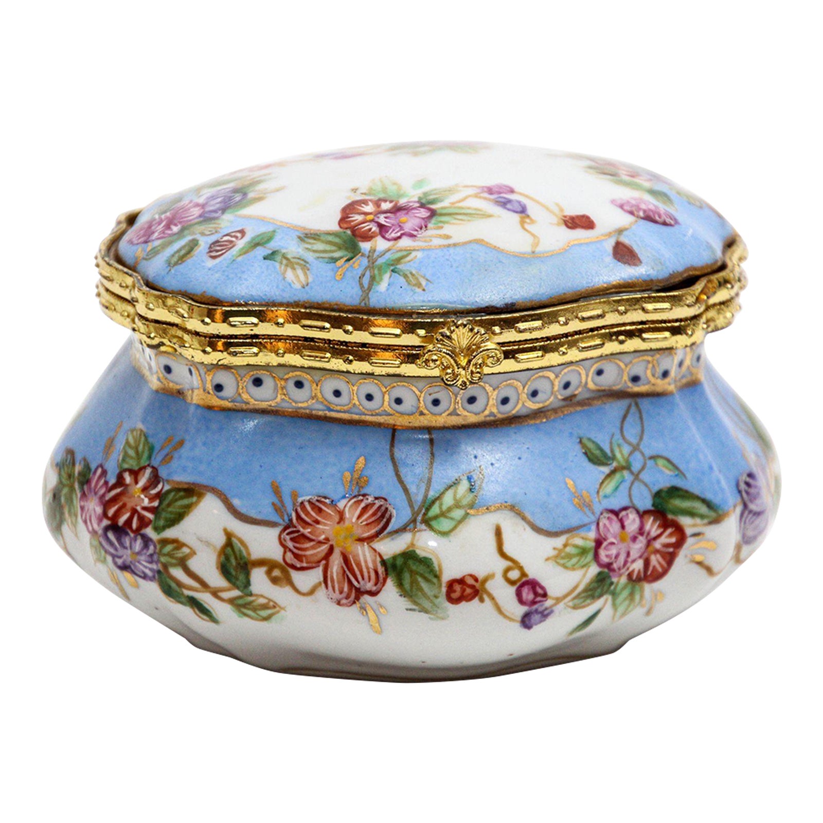 Vintage Limoges France Porcelain Table Box 1940s | Chairish