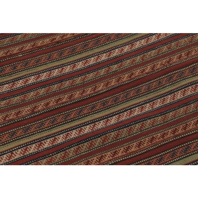 1950s Vintage Persian Kilim, Dense Geometric Tribal Patterns in Stripes - Rug & Kilim For Sale - Image 5 of 10