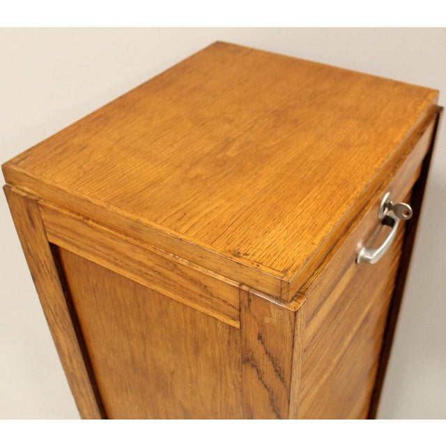 Tan Vintage Filing Cabinet in Oak, 1920s For Sale - Image 8 of 10