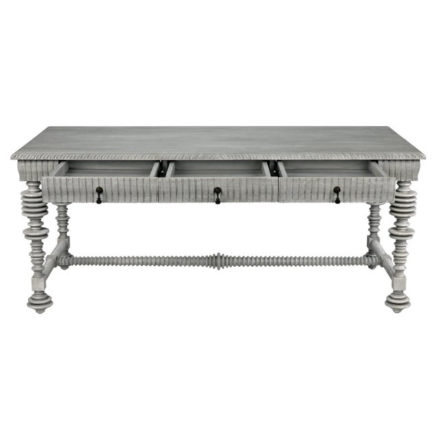 Not Yet Made - Made To Order NOIR Portuguese Desk, Distressed Grey For Sale - Image 5 of 10