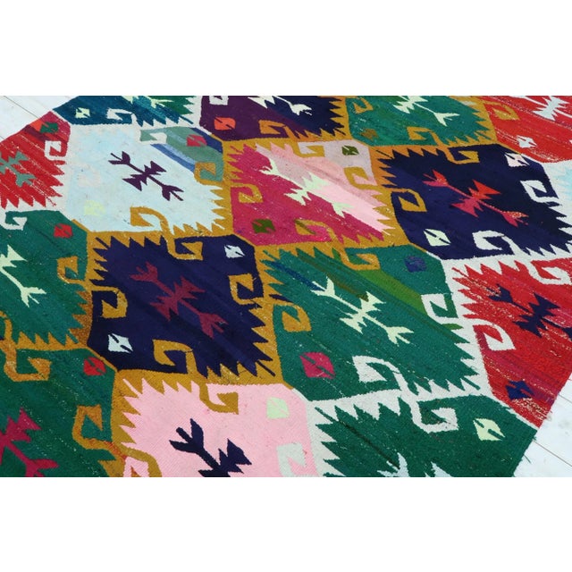 Vintage Turkish Kilim Rug-5’5’x8’11" For Sale - Image 6 of 13