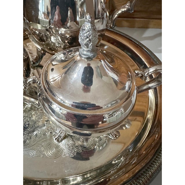 American 1950s International Silver Company Silver Plated 4 Piece Coffee Set For Sale - Image 3 of 10