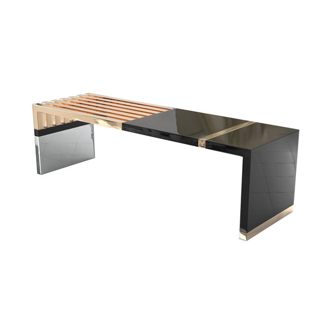 Not Yet Made - Made To Order "Stabilità" Bench With Bronze and Stainless Steel, Hand-Crafted For Sale - Image 5 of 7