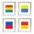 Ellsworth Kelly 1999 Set of Four Colored Linogravures Framed Reproduction For Sale