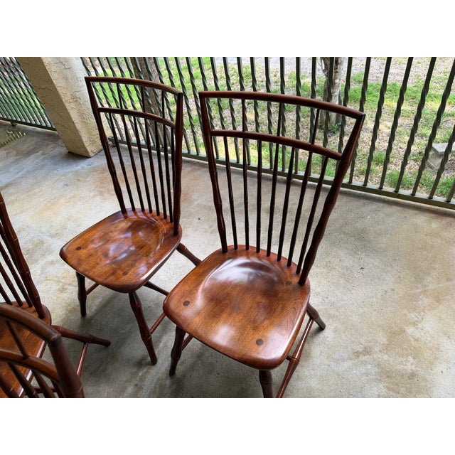 1980s Vintage Nichols and Stone Birdcage Windsor Chairs - Set of 4 For Sale - Image 5 of 7
