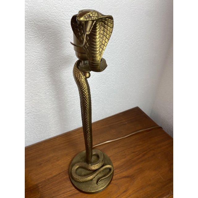 1970s Vintage Bronze Cobra Lamp, 1970s For Sale - Image 5 of 18