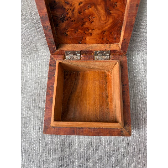 Small Antique Burl Hinged Box For Sale - Image 10 of 16