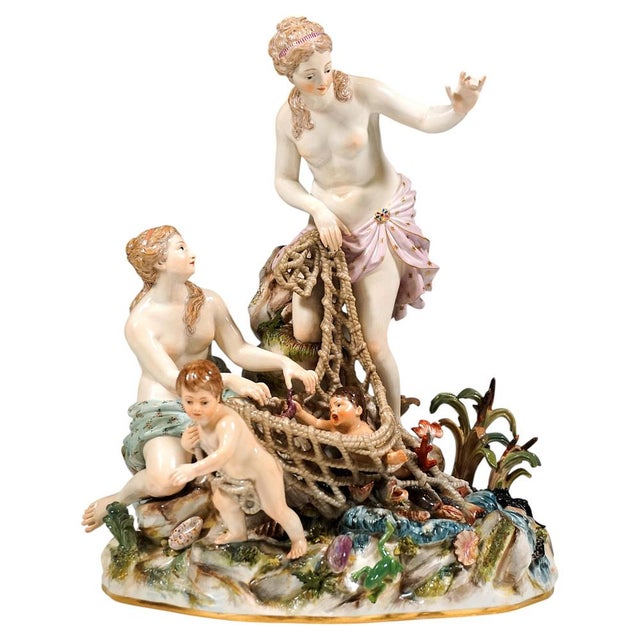Large The Catch of the Triton Mythological Group by J. J. Kändler for Meissen, 1860s For Sale - Image 11 of 11