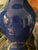 Asian Vintage Royal Blue Glaze Vase Asian Lamp For Sale - Image 3 of 10