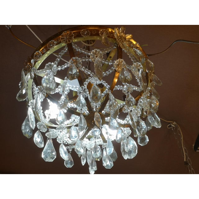 Vintage Crystal Light Fixture, 1950s For Sale - Image 9 of 16