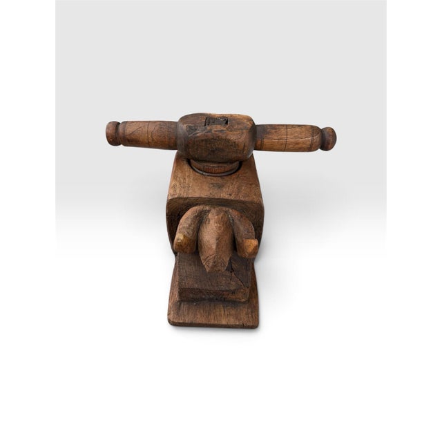 Early 20th Century Antique Primitive Hand-Carved Wooden Mortar & Pestle, 15” For Sale - Image 5 of 11