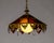 Modern Mid 20th Century Paneled Amber Glass Pendant Light With Crystal Accents For Sale - Image 3 of 13