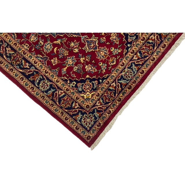 Middle Eastern Hand-Knotted Keshan Rug For Sale - Image 4 of 6