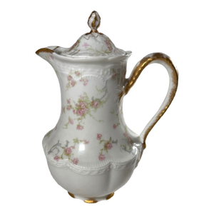 Vintage Haviland Limoges Princess Hand Painted Pink Rose Chocolate/Tea Pot